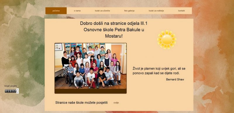 Web stranica odjeljenja